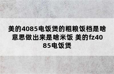 美的4085电饭煲的粗粮饭档是啥意思做出来是啥米饭 美的fz4085电饭煲